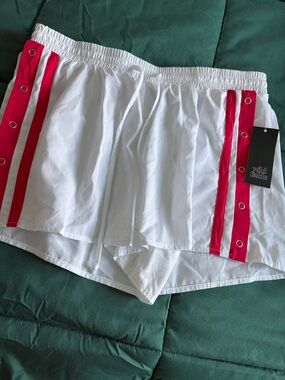 wild fable White Athletic Shorts with Pink Side Stripes